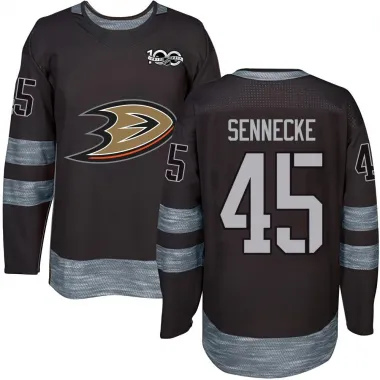 Black Men's Beckett Sennecke Authentic Anaheim Ducks 1917-2017 100th Anniversary Jersey