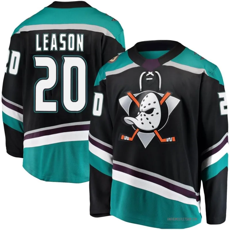Black Men's Brett Leason Breakaway Anaheim Ducks Alternate Jersey