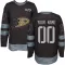 Black Men's Custom Authentic Anaheim Ducks 1917-2017 100th Anniversary Jersey