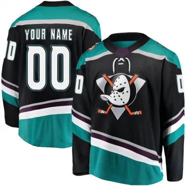 Black Men's Custom Breakaway Anaheim Ducks Alternate Jersey