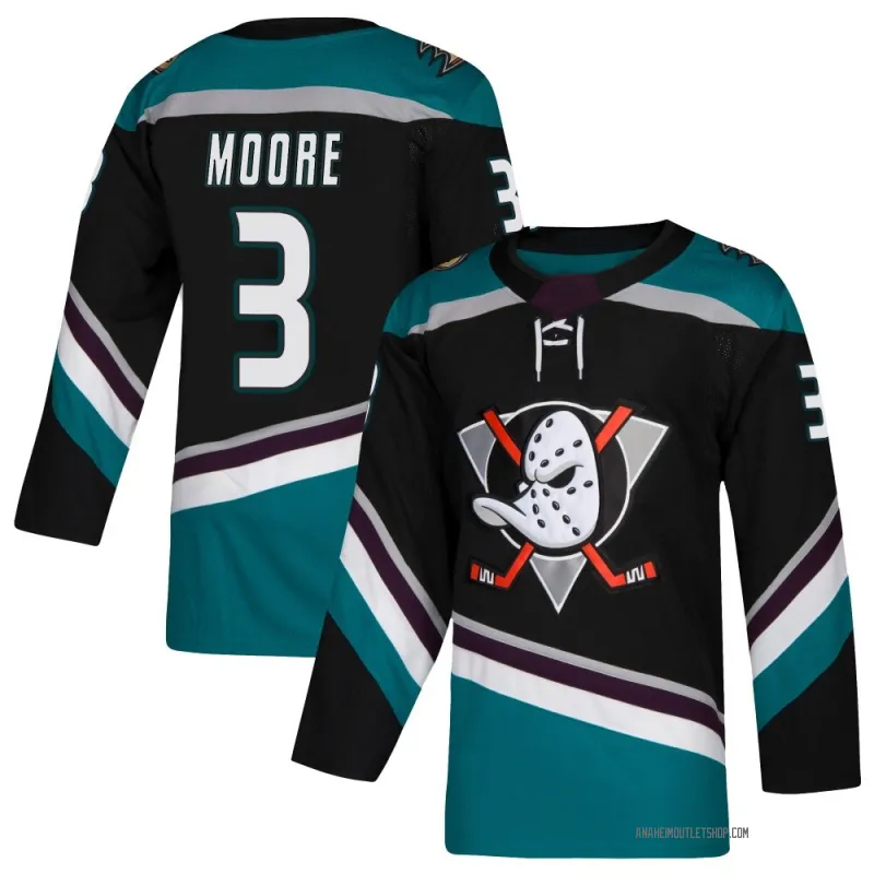Black Men's Ian Moore Authentic Anaheim Ducks Teal Alternate Jersey