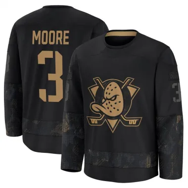 Black Men's Ian Moore Premium Anaheim Ducks 2024 Military Appreciation Practice Jersey