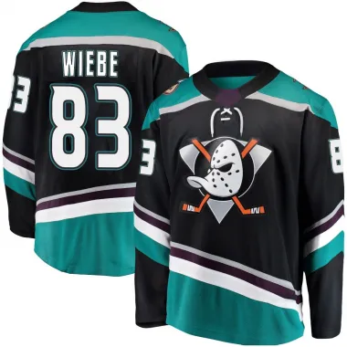 Black Men's Jaxsen Wiebe Breakaway Anaheim Ducks Alternate Jersey