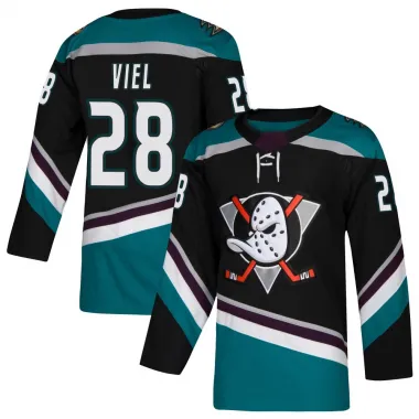 Black Men's Jeffrey Viel Authentic Anaheim Ducks Teal Alternate Jersey