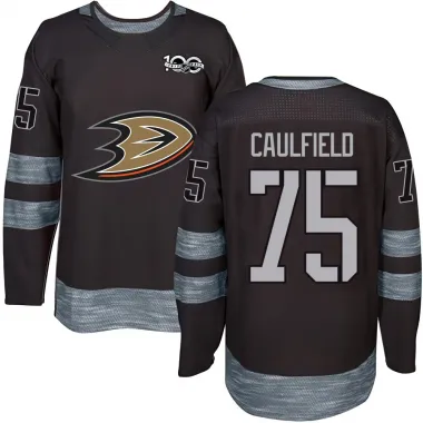Black Men's Judd Caulfield Authentic Anaheim Ducks 1917-2017 100th Anniversary Jersey