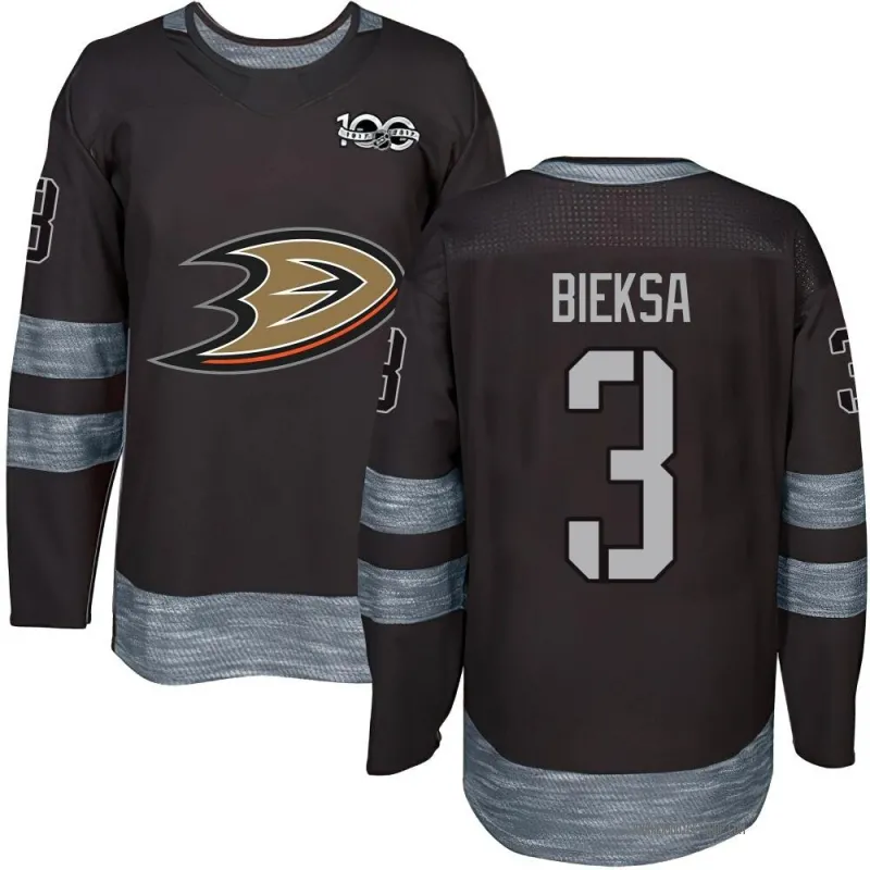 Black Men's Kevin Bieksa Authentic Anaheim Ducks 1917-2017 100th Anniversary Jersey