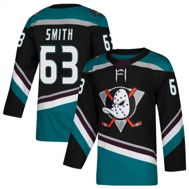 Black Men's Konnor Smith Authentic Anaheim Ducks Teal Alternate Jersey