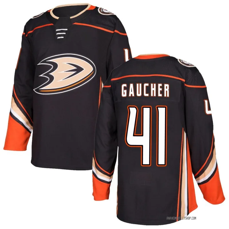 Black Men's Nathan Gaucher Authentic Anaheim Ducks Home Jersey