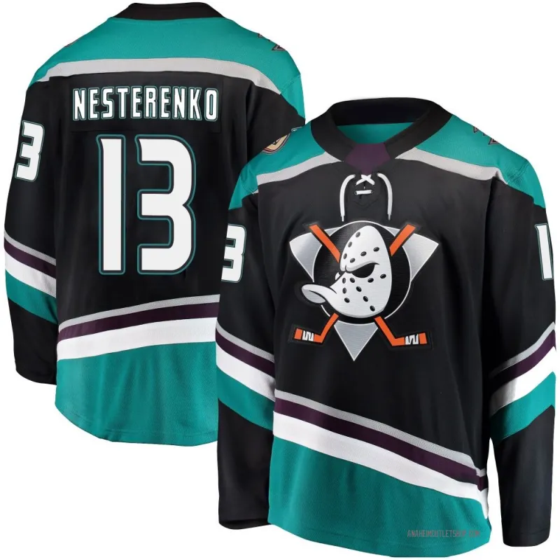 Black Men's Nikita Nesterenko Breakaway Anaheim Ducks Alternate Jersey