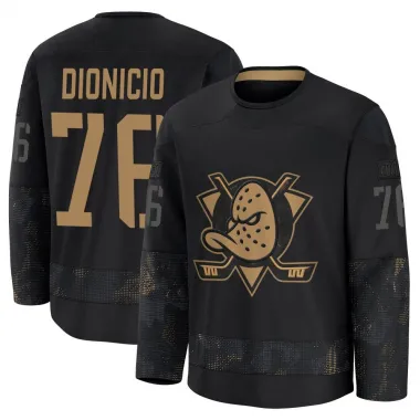 Black Men's Rodwin Dionicio Premium Anaheim Ducks 2024 Military Appreciation Practice Jersey