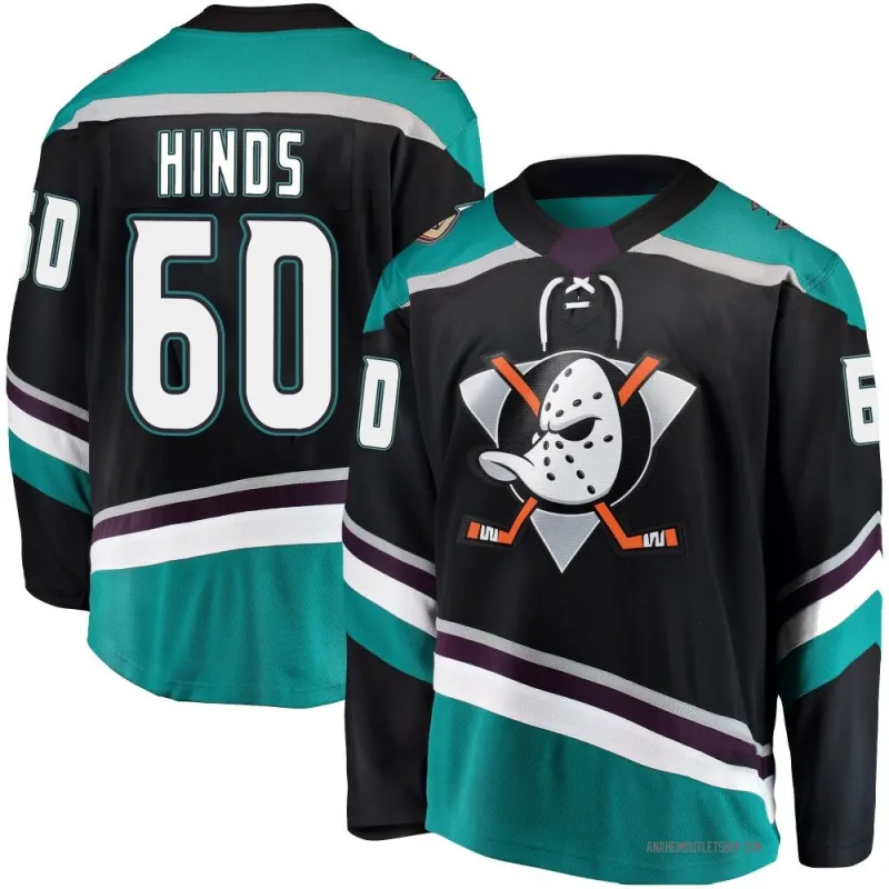 Black Men's Tyson Hinds Breakaway Anaheim Ducks Alternate Jersey