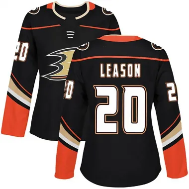 Black Women's Brett Leason Authentic Anaheim Ducks Home Jersey