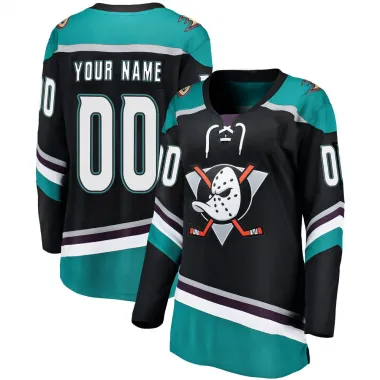 Black Women's Custom Breakaway Anaheim Ducks Alternate Jersey