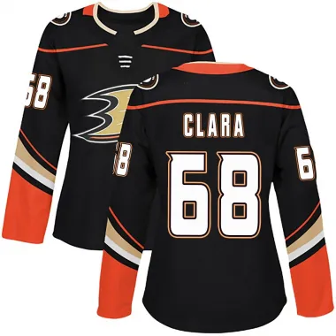 Black Women's Damian Clara Authentic Anaheim Ducks Home Jersey