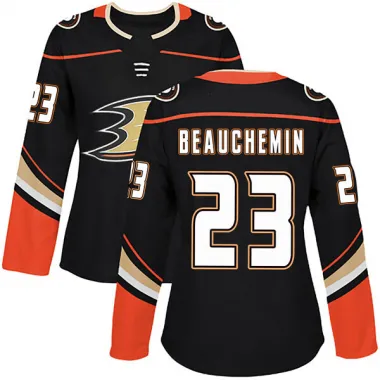 Black Women's Francois Beauchemin Authentic Anaheim Ducks Home Jersey