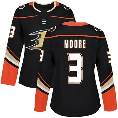 Black Women's Ian Moore Authentic Anaheim Ducks Home Jersey