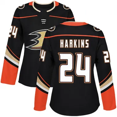 Black Women's Jansen Harkins Authentic Anaheim Ducks Home Jersey