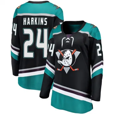 Black Women's Jansen Harkins Breakaway Anaheim Ducks Alternate Jersey