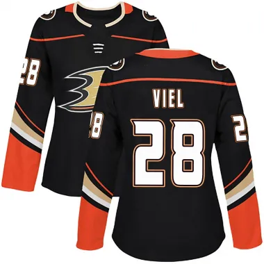Black Women's Jeffrey Viel Authentic Anaheim Ducks Home Jersey