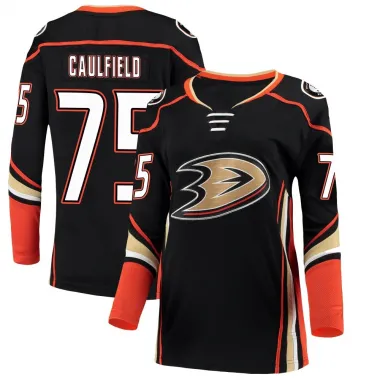 Black Women's Judd Caulfield Breakaway Anaheim Ducks Home Jersey