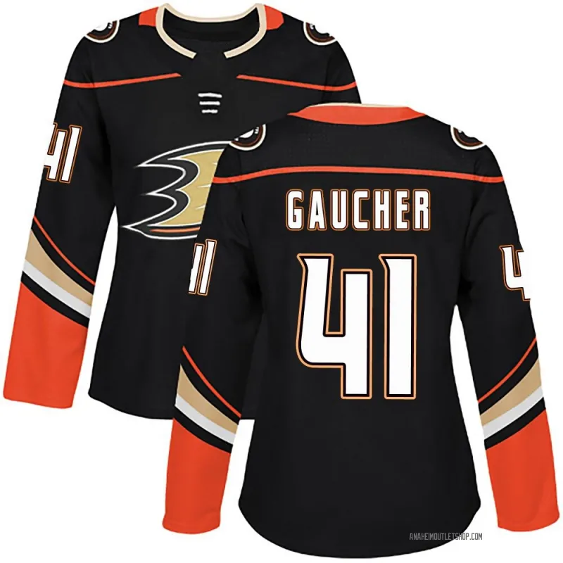 Black Women's Nathan Gaucher Authentic Anaheim Ducks Home Jersey