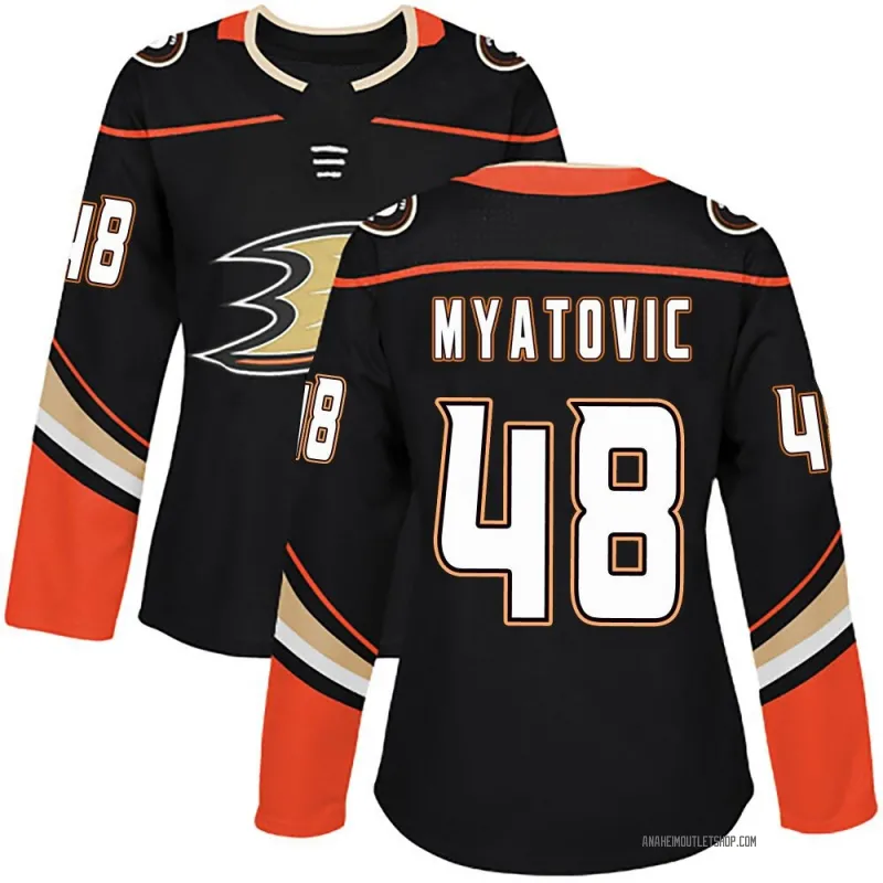 Black Women's Nico Myatovic Authentic Anaheim Ducks Home Jersey