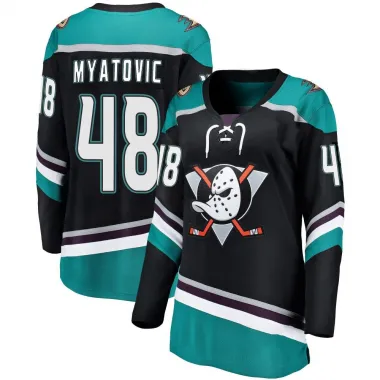 Black Women's Nico Myatovic Breakaway Anaheim Ducks Alternate Jersey