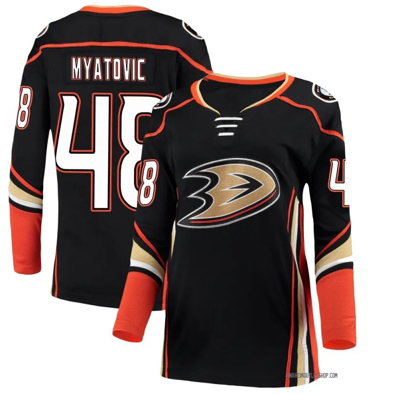 Black Women's Nico Myatovic Breakaway Anaheim Ducks Home Jersey