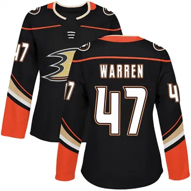 Black Women's Noah Warren Authentic Anaheim Ducks Home Jersey