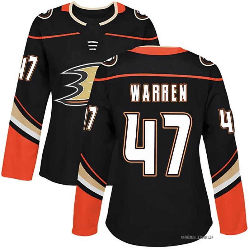 Black Women's Noah Warren Authentic Anaheim Ducks Home Jersey
