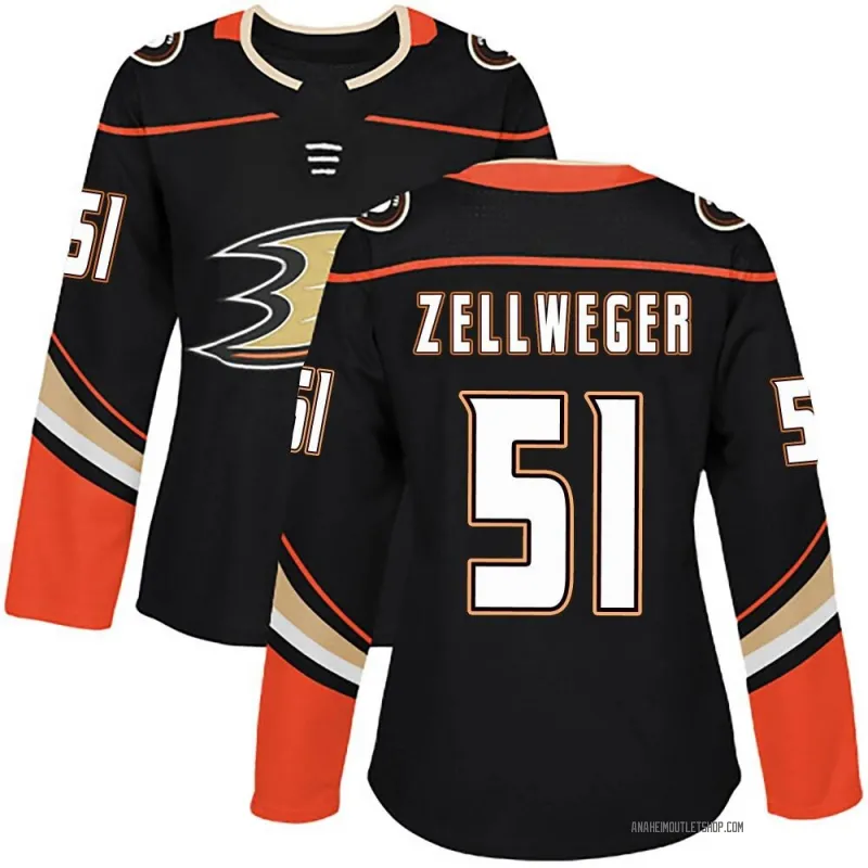 Black Women's Olen Zellweger Authentic Anaheim Ducks Home Jersey