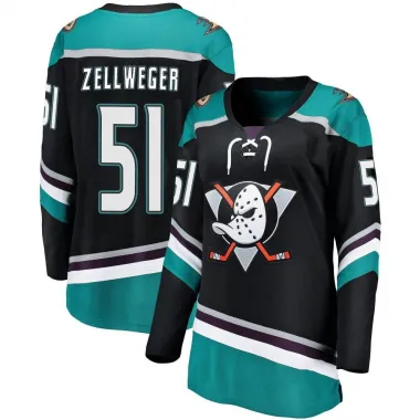 Black Women's Olen Zellweger Breakaway Anaheim Ducks Alternate Jersey