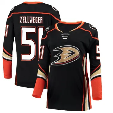 Black Women's Olen Zellweger Breakaway Anaheim Ducks Home Jersey