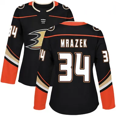 Black Women's Petr Mrazek Authentic Anaheim Ducks Home Jersey