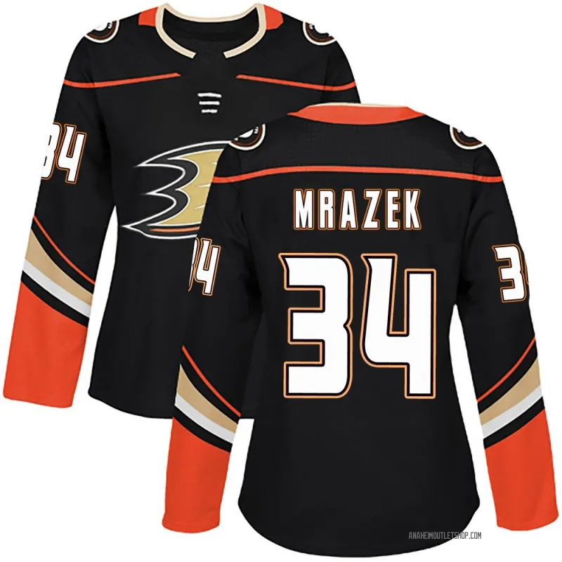 Black Women's Petr Mrazek Authentic Anaheim Ducks Home Jersey