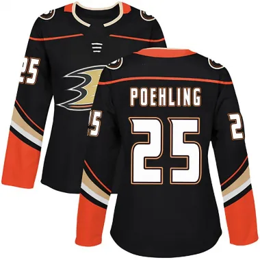 Black Women's Ryan Poehling Authentic Anaheim Ducks Home Jersey