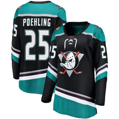 Black Women's Ryan Poehling Breakaway Anaheim Ducks Alternate Jersey