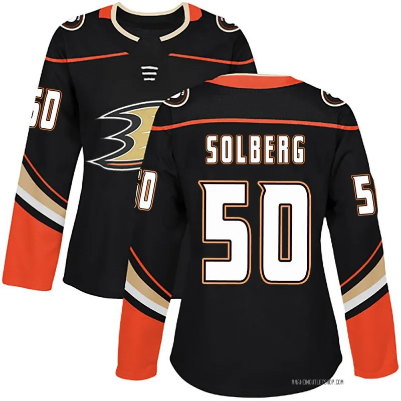 Black Women's Stian Solberg Authentic Anaheim Ducks Home Jersey