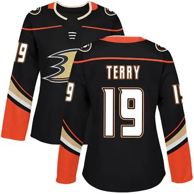 Black Women's Troy Terry Authentic Anaheim Ducks Home Jersey