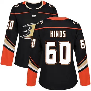 Black Women's Tyson Hinds Authentic Anaheim Ducks Home Jersey