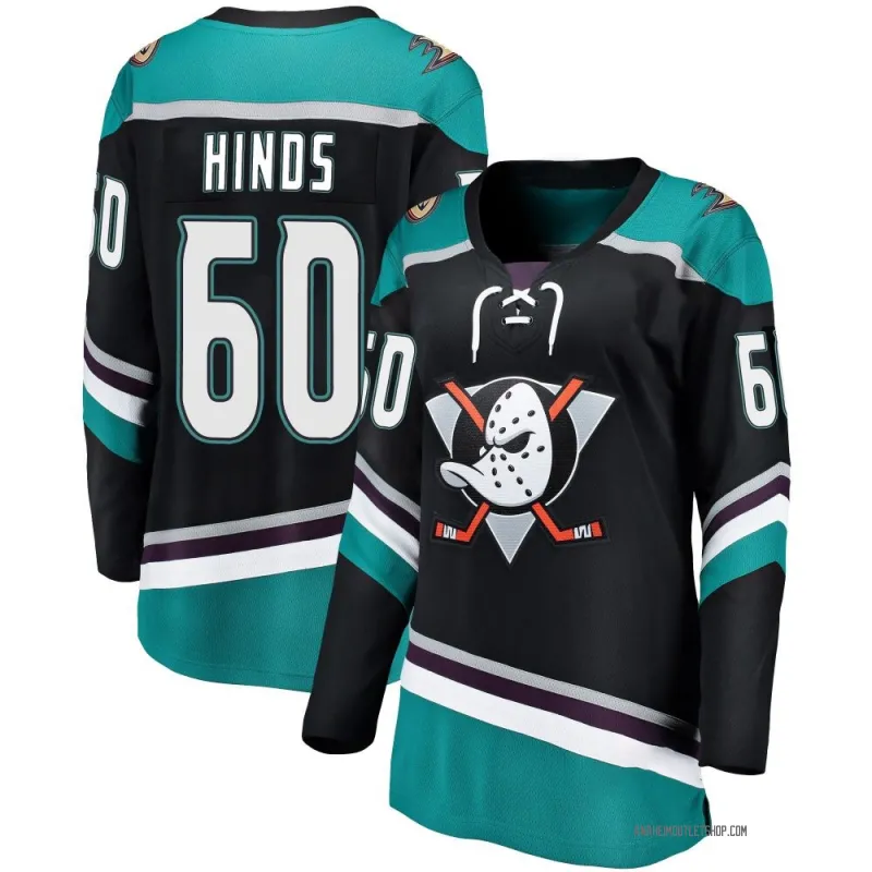 Black Women's Tyson Hinds Breakaway Anaheim Ducks Alternate Jersey