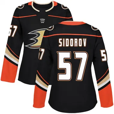 Black Women's Yegor Sidorov Authentic Anaheim Ducks Home Jersey