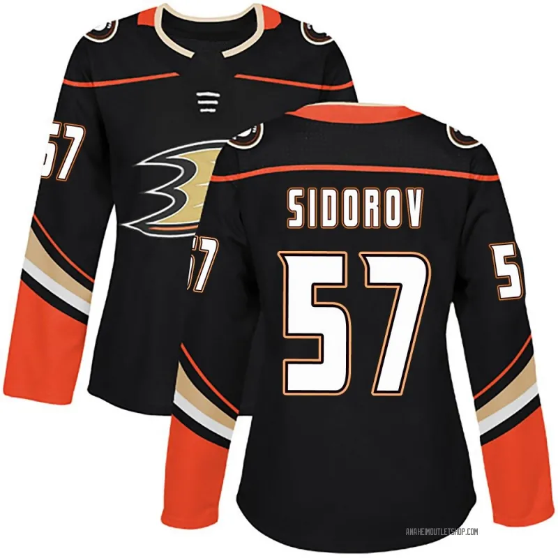 Black Women's Yegor Sidorov Authentic Anaheim Ducks Home Jersey