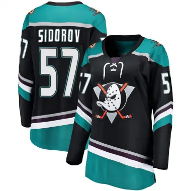 Black Women's Yegor Sidorov Breakaway Anaheim Ducks Alternate Jersey