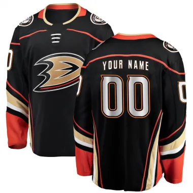 Black Youth Custom Breakaway Anaheim Ducks Home Jersey