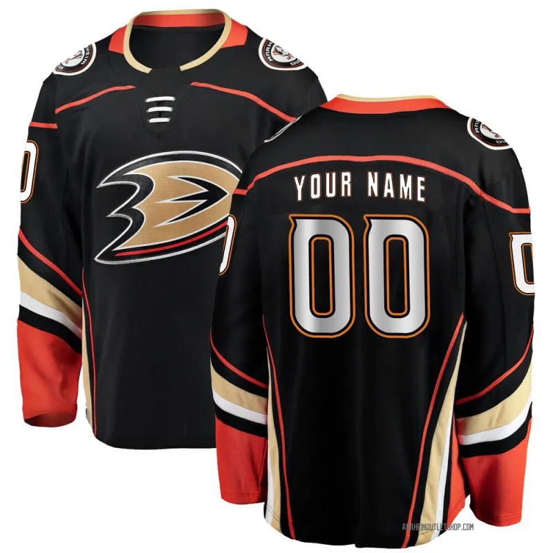 Black Youth Custom Breakaway Anaheim Ducks Home Jersey