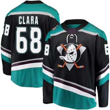 Black Youth Damian Clara Breakaway Anaheim Ducks Alternate Jersey