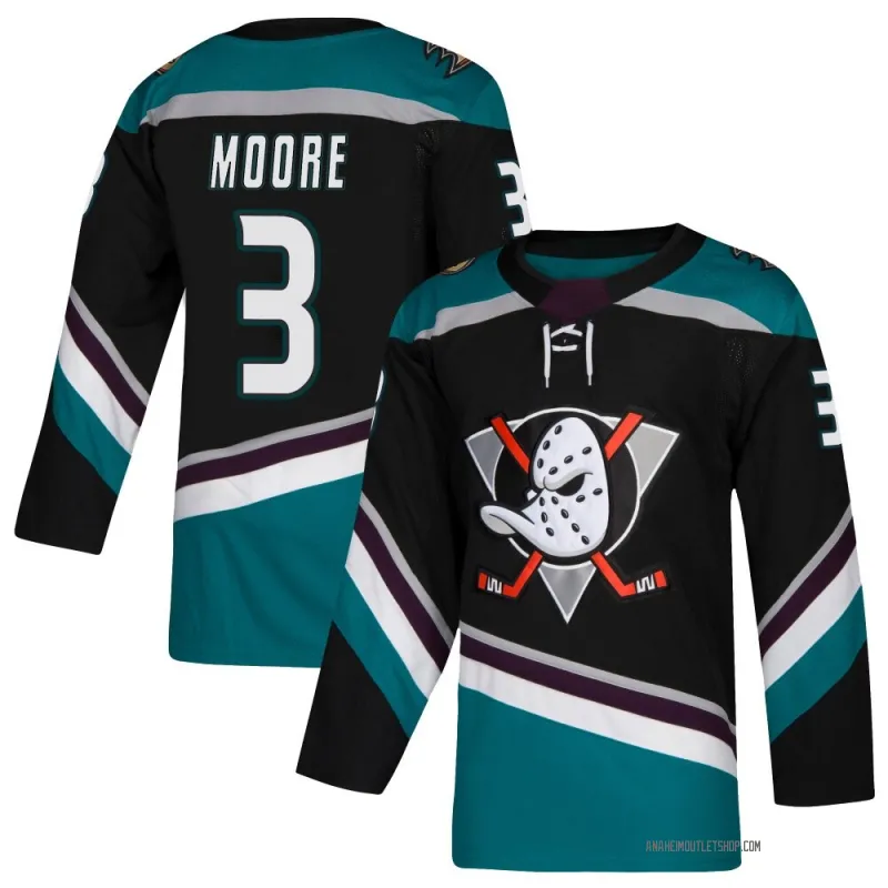 Black Youth Ian Moore Authentic Anaheim Ducks Teal Alternate Jersey