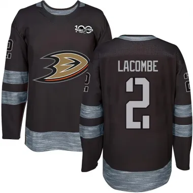 Black Youth Jackson LaCombe Authentic Anaheim Ducks 1917-2017 100th Anniversary Jersey