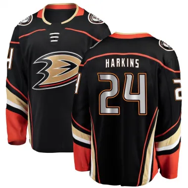 Black Youth Jansen Harkins Breakaway Anaheim Ducks Home Jersey